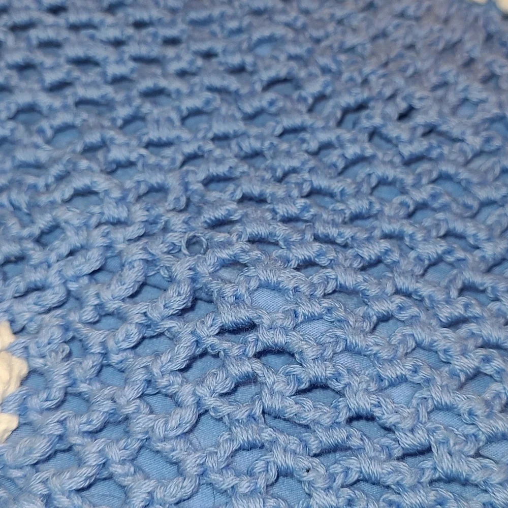Hollister Blue Crochet Tank Top With A Daisy Floral Pattern - Picture 6 of 6
